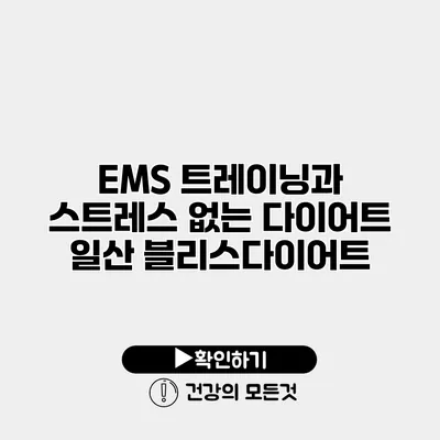 EMS 트레이닝과 스트레스 없는 다이어트 일산 블리스다이어트