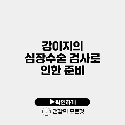 강아지의 심장수술 검사로 인한 준비