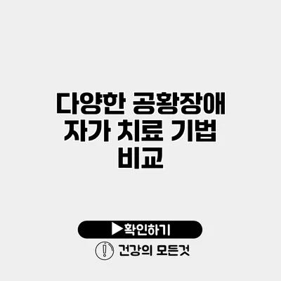 다양한 공황장애 자가 치료 기법 비교