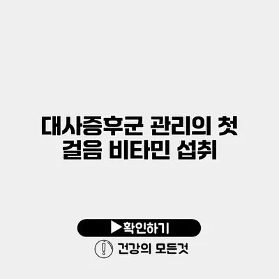 대사증후군 관리의 첫 걸음 비타민 섭취