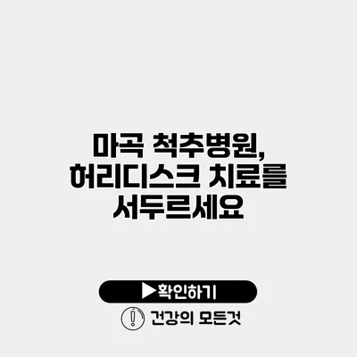 마곡 척추병원, 허리디스크 치료를 서두르세요