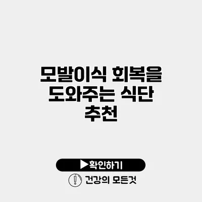 모발이식 회복을 도와주는 식단 추천