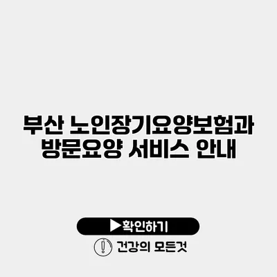부산 노인장기요양보험과 방문요양 서비스 안내