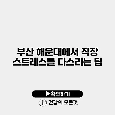 부산 해운대에서 직장 스트레스를 다스리는 팁