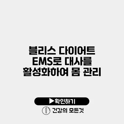 블리스 다이어트 EMS로 대사를 활성화하여 몸 관리