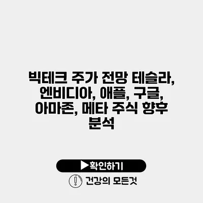 빅테크 주가 전망 테슬라, 엔비디아, 애플, 구글, 아마존, 메타 주식 향후 분석