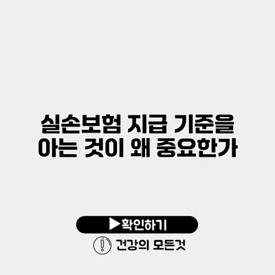 실손보험 지급 기준을 아는 것이 왜 중요한가?