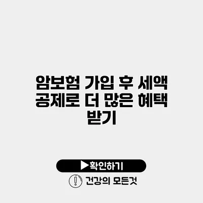 암보험 가입 후 세액 공제로 더 많은 혜택 받기