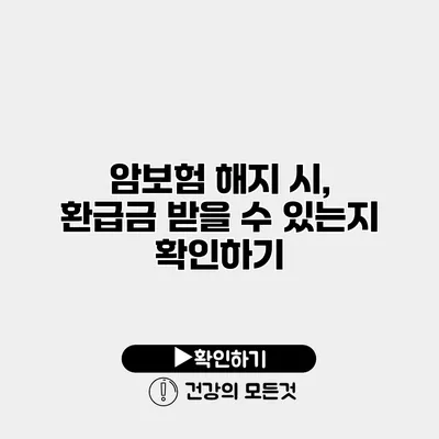 암보험 해지 시, 환급금 받을 수 있는지 확인하기