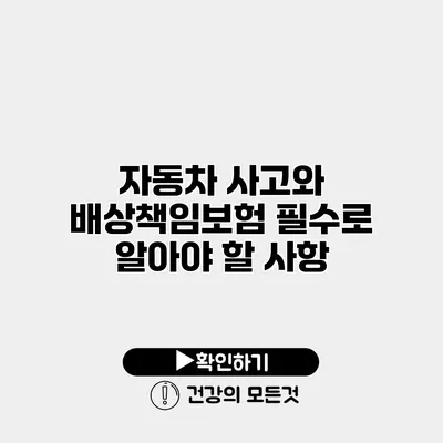 자동차 사고와 배상책임보험 필수로 알아야 할 사항