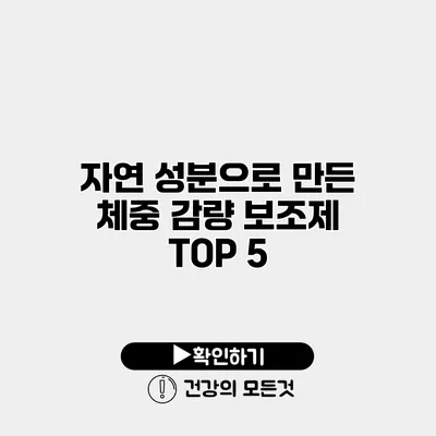 자연 성분으로 만든 체중 감량 보조제 TOP 5
