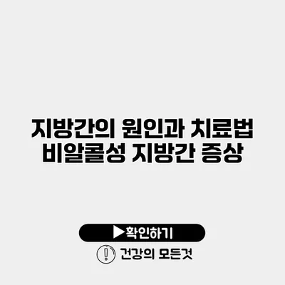 지방간의 원인과 치료법 비알콜성 지방간 증상