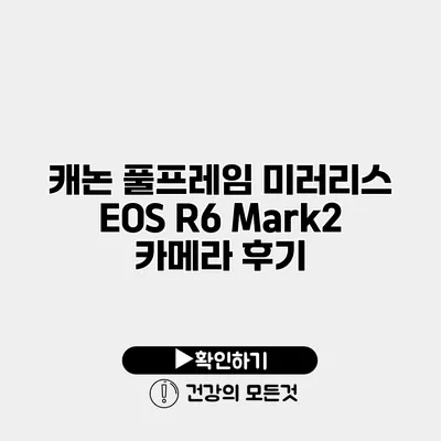 캐논 풀프레임 미러리스 EOS R6 Mark2 카메라 후기