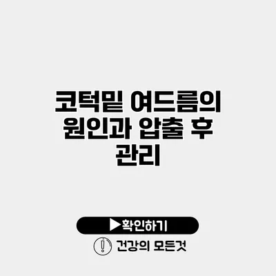 코턱밑 여드름의 원인과 압출 후 관리