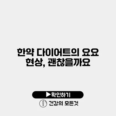 한약 다이어트의 요요 현상, 괜찮을까요?