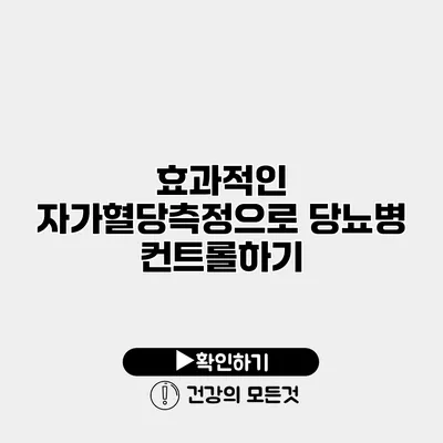 효과적인 자가혈당측정으로 당뇨병 컨트롤하기