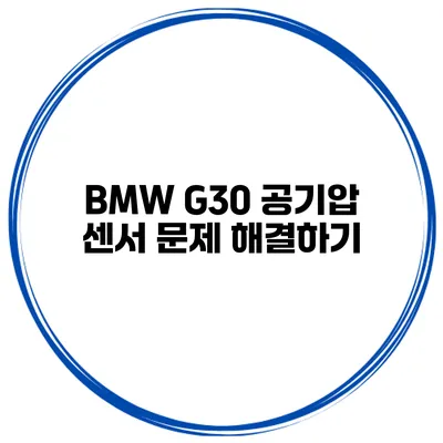 BMW G30 공기압 센서 문제 해결하기