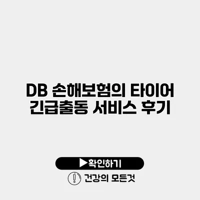 DB 손해보험의 타이어 긴급출동 서비스 후기