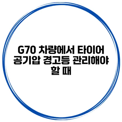 G70 차량에서 타이어 공기압 경고등 관리해야 할 때