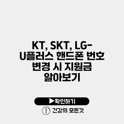 KT, SKT, LG-U플러스 핸드폰 번호 변경 시 지원금 알아보기