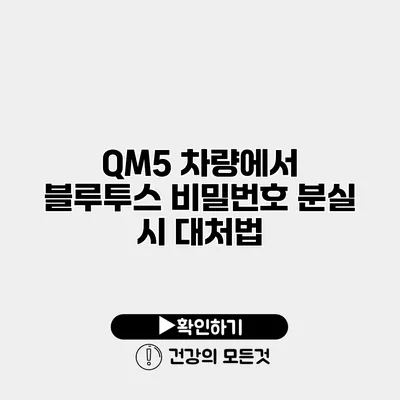 QM5 차량에서 블루투스 비밀번호 분실 시 대처법