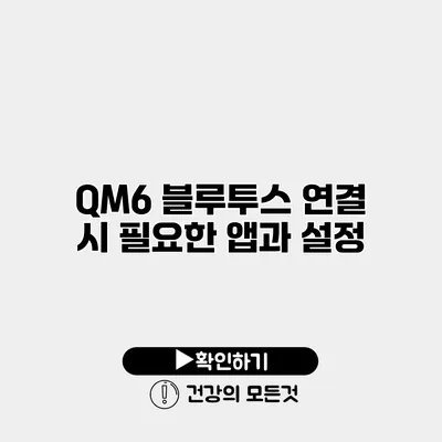 QM6 블루투스 연결 시 필요한 앱과 설정