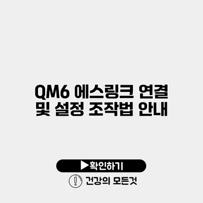 QM6 에스링크 연결 및 설정 조작법 안내