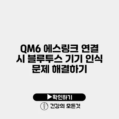 QM6 에스링크 연결 시 블루투스 기기 인식 문제 해결하기
