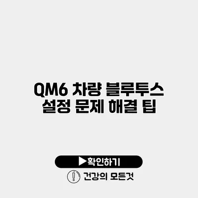 QM6 차량 블루투스 설정 문제 해결 팁