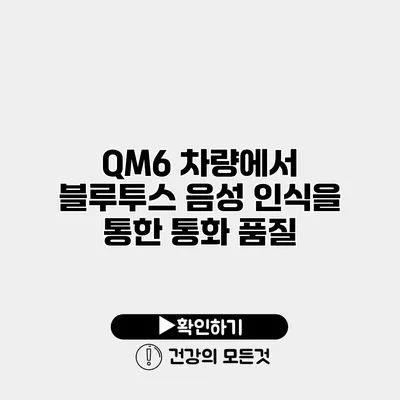 QM6 차량에서 블루투스 음성 인식을 통한 통화 품질