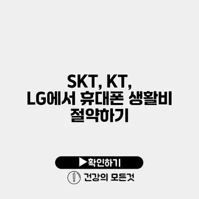 SKT, KT, LG에서 휴대폰 생활비 절약하기