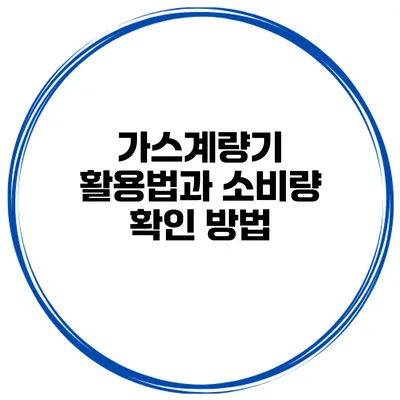 가스계량기 활용법과 소비량 확인 방법