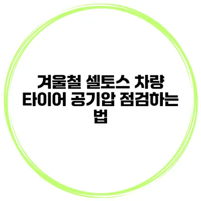 겨울철 셀토스 차량 타이어 공기압 점검하는 법