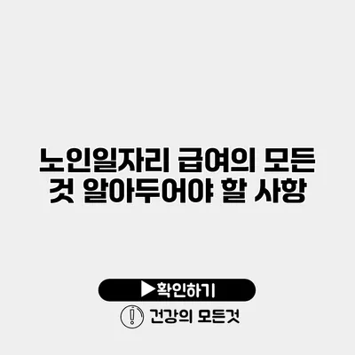 노인일자리 급여의 모든 것 알아두어야 할 사항