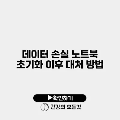 데이터 손실 노트북 초기화 이후 대처 방법
