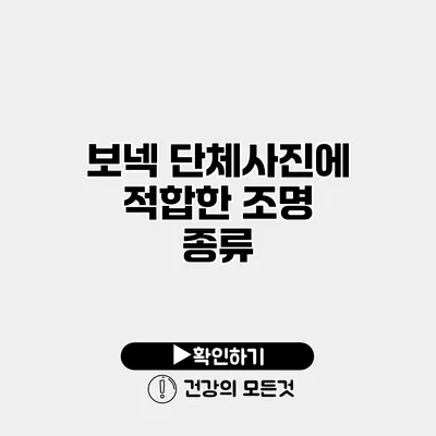 보넥 단체사진에 적합한 조명 종류