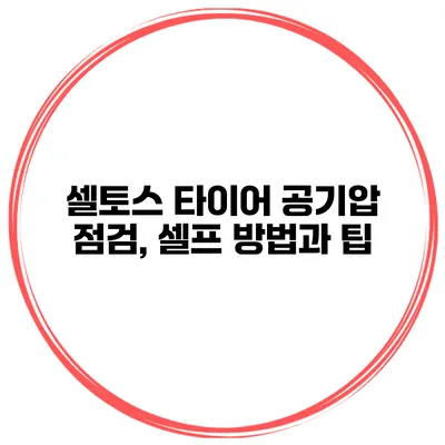 셀토스 타이어 공기압 점검, 셀프 방법과 팁