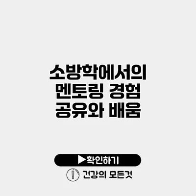 소방학에서의 멘토링 경험 공유와 배움