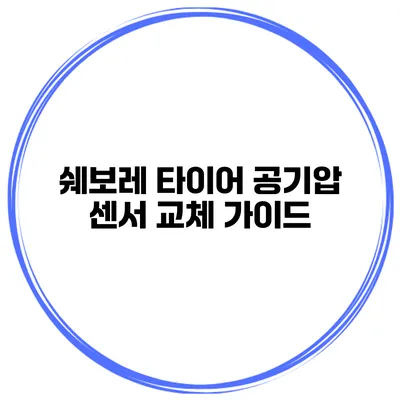 쉐보레 타이어 공기압 센서 교체 가이드