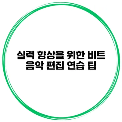 실력 향상을 위한 비트 음악 편집 연습 팁