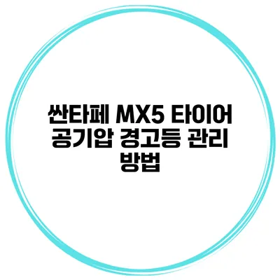 싼타페 MX5 타이어 공기압 경고등 관리 방법