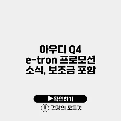 아우디 Q4 e-tron 프로모션 소식, 보조금 포함?