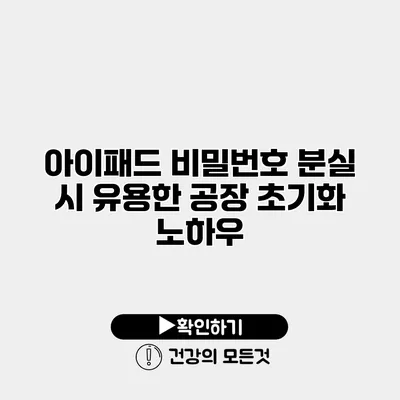 아이패드 비밀번호 분실 시 유용한 공장 초기화 노하우