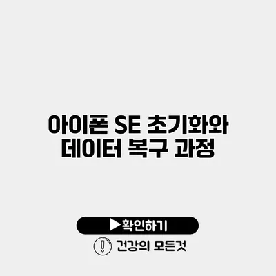 아이폰 SE 초기화와 데이터 복구 과정