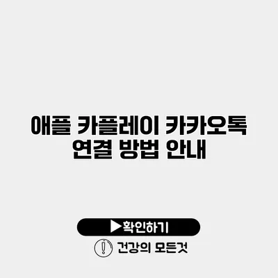 애플 카플레이 카카오톡 연결 방법 안내