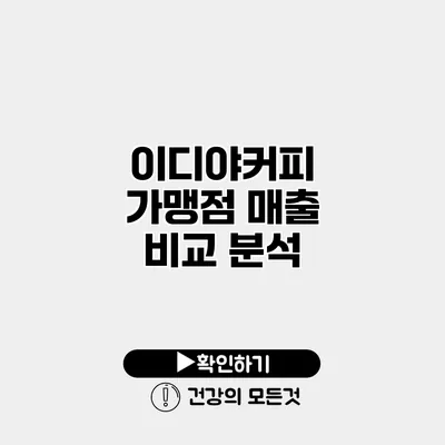 이디야커피 가맹점 매출 비교 분석