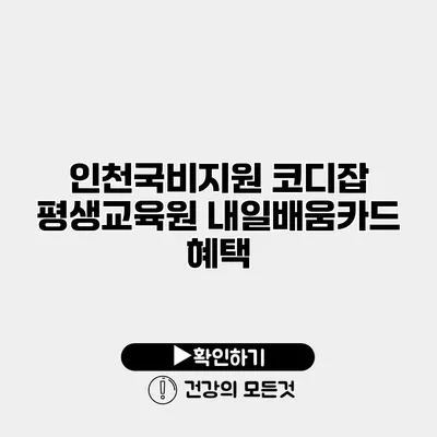 인천국비지원 코디잡 평생교육원 내일배움카드 혜택