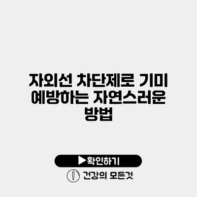 자외선 차단제로 기미 예방하는 자연스러운 방법