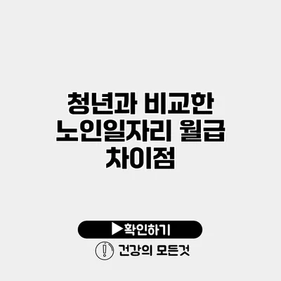 청년과 비교한 노인일자리 월급 차이점