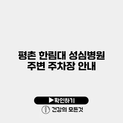 평촌 한림대 성심병원 주변 주차장 안내